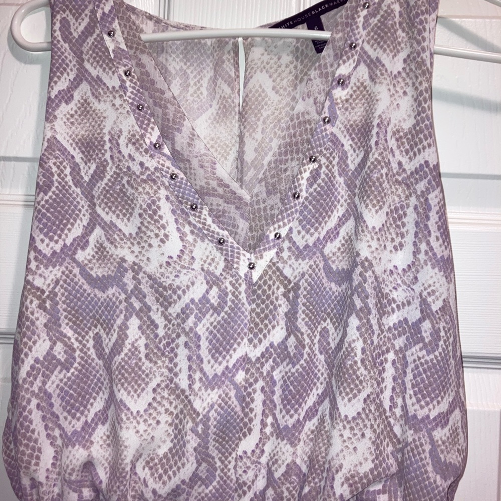 White House Black Market Lilac Snake Print Mini Dress